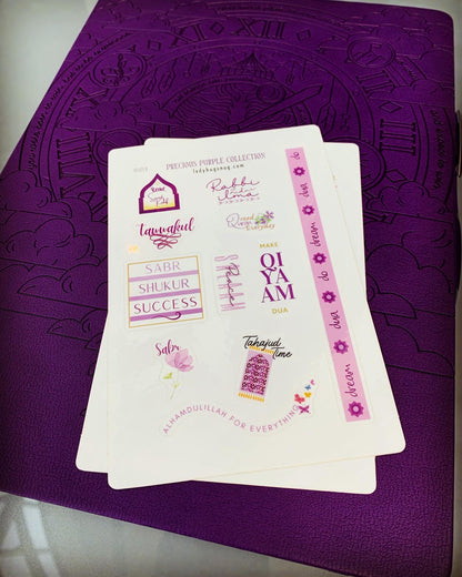 Purple Islamic planner stickers for muslims 